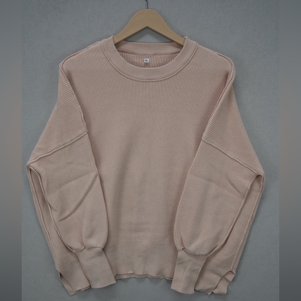 Cozy Ribbed Knit Sweater in Cream